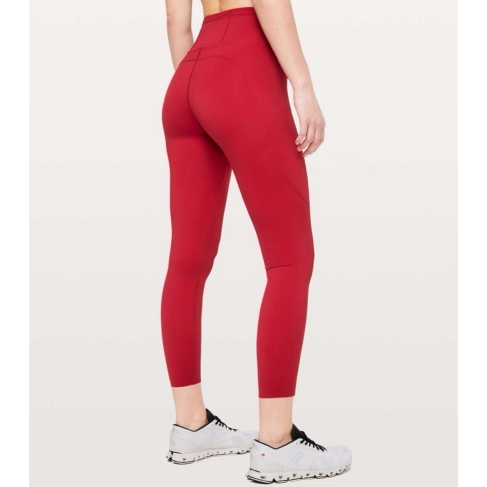 Lululemon Fast and Free High Rise Tights Leggings in Dark Red Size 14 NWT